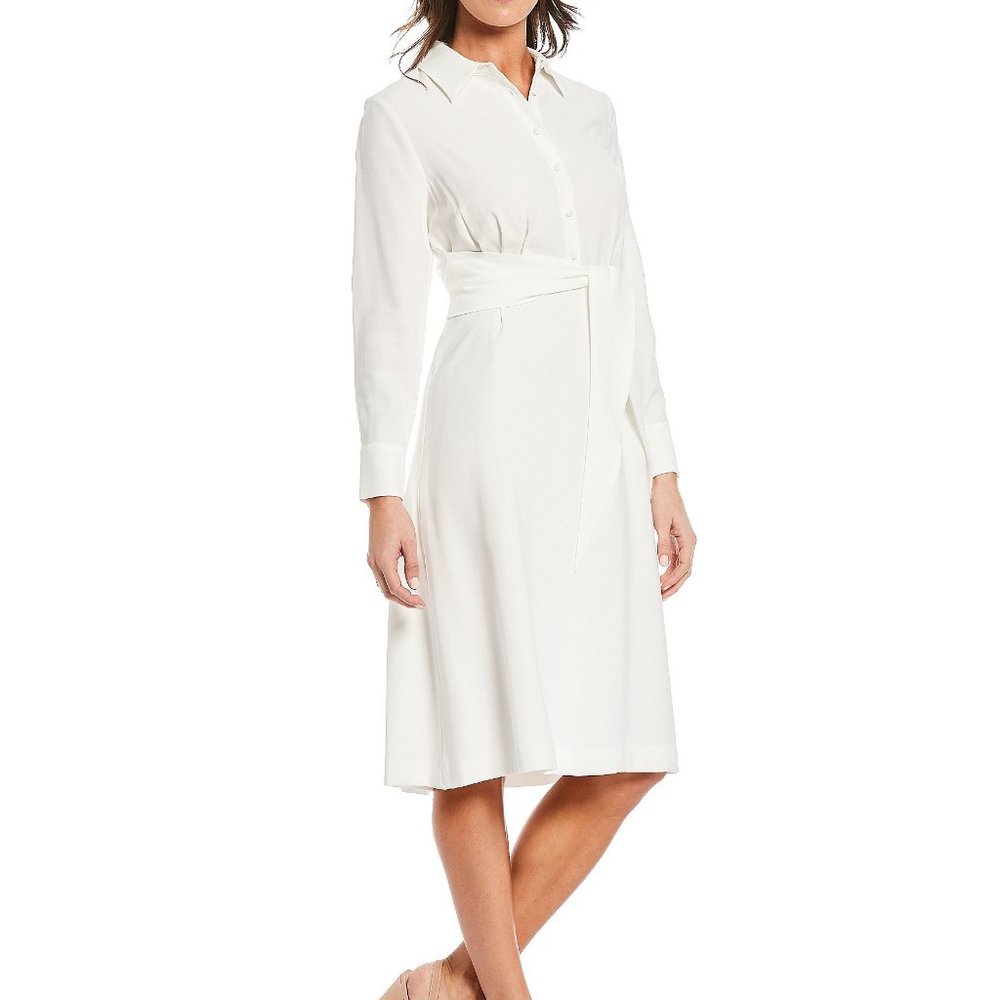 GIBSON LATIMER Front Waist Tie Midi Dress NWT